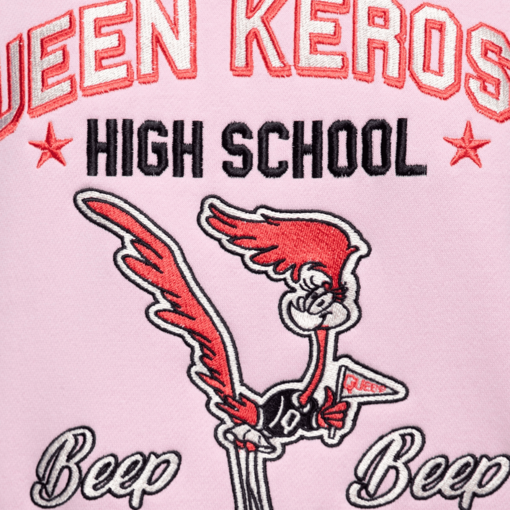 Queen Kerosin Damen College Jacke Q High School in Soft Pink QKU 44001 mit Stick - JeanZone