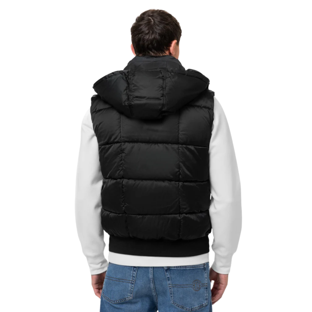 Pitbull Herren Steppweste Walpen in Schwarz mit Kapuze