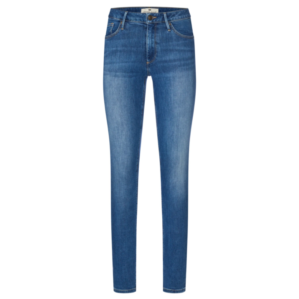 Cross Damen Jeans Alan N497-321 Skinny in Mid Blue