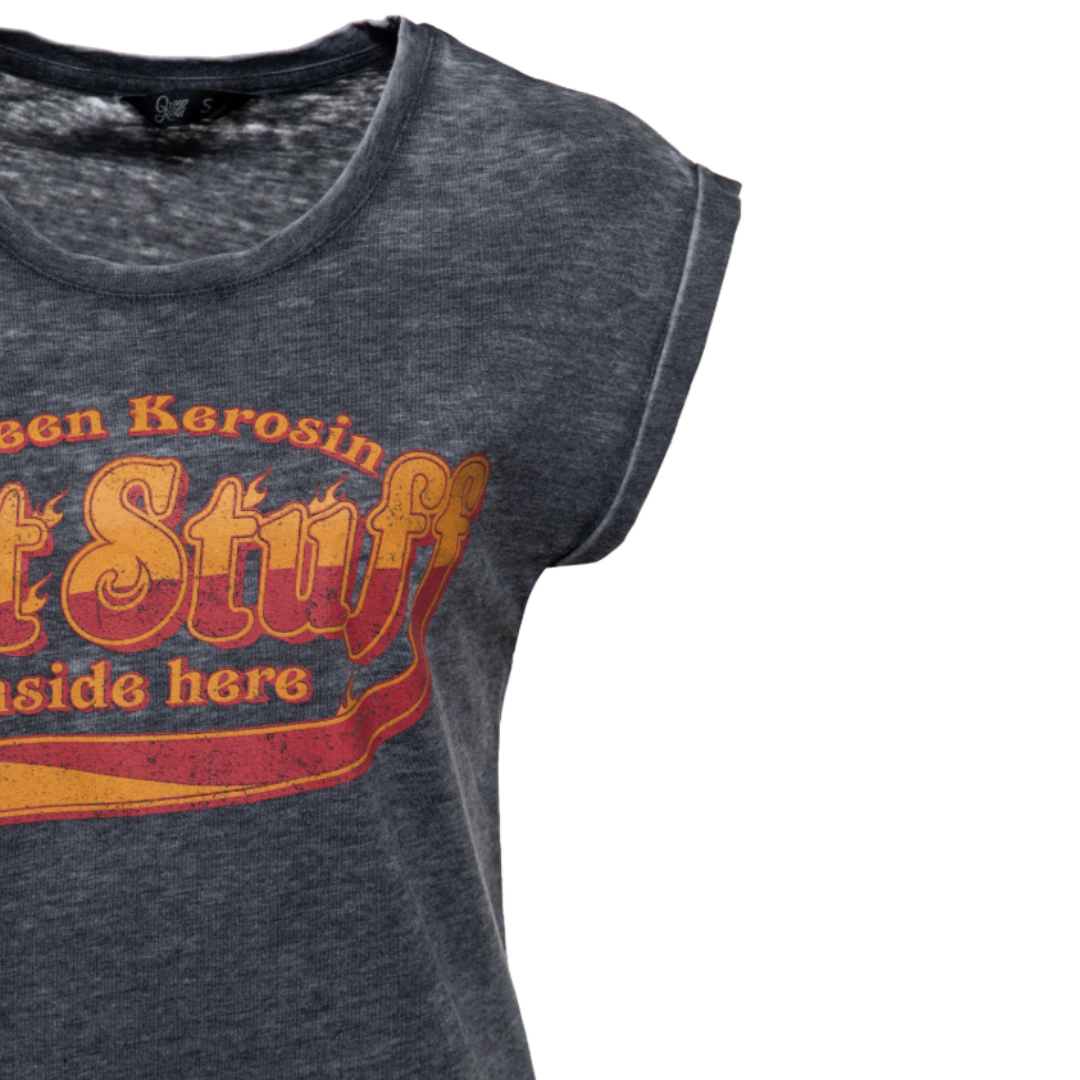 Queen Kerosin Gas & Glory T-Shirt Donna: Maglietta Pin-Up Slim Fit In Cotone Elasticizzato, Stile Anni '50 - 2