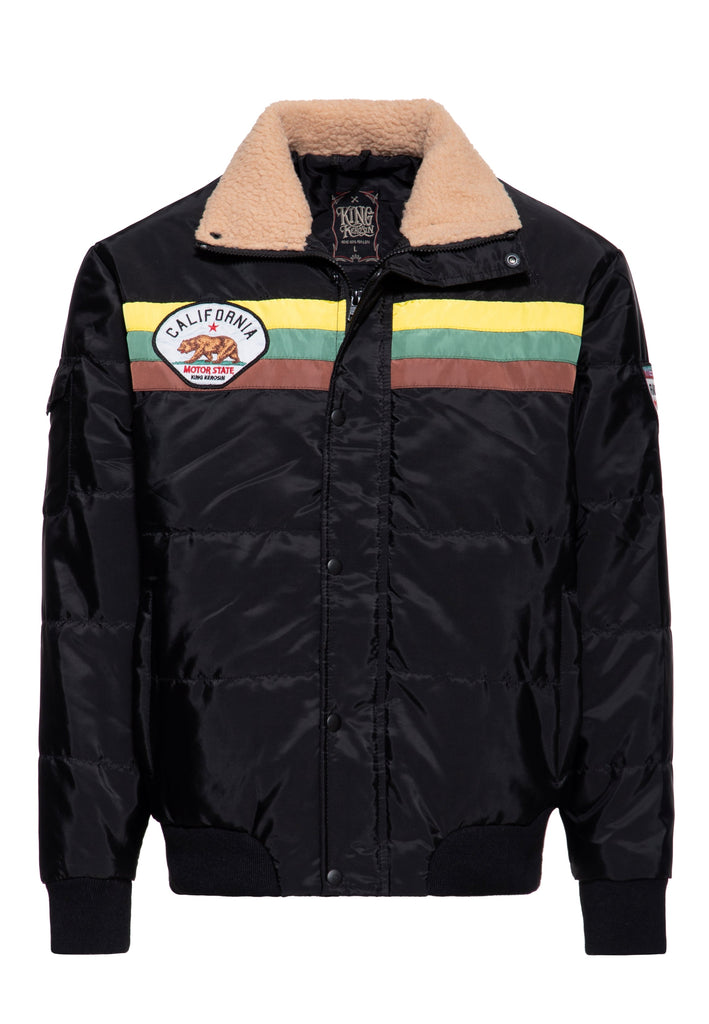 King Kerosin California Spirit Herren Steppjacke mit Retro-Streifen