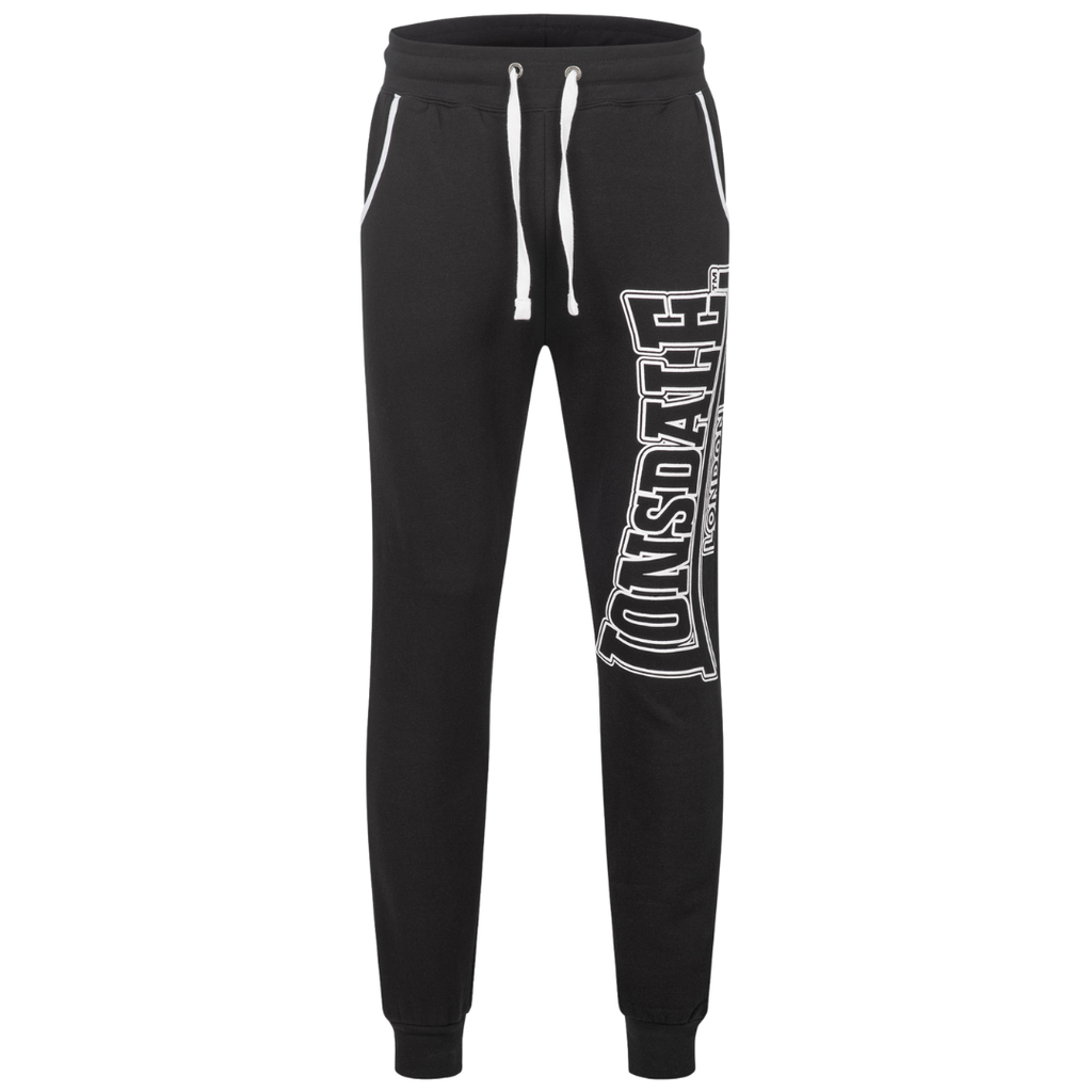 Lonsdale Herren Jogginghose Marldon Slim Fit Schwarz mit Logo-Print