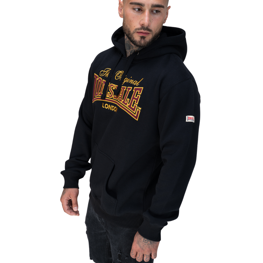 Lonsdale London Herren Hoodie Prestolee mit Logo-Applikation und Kängurutasche
