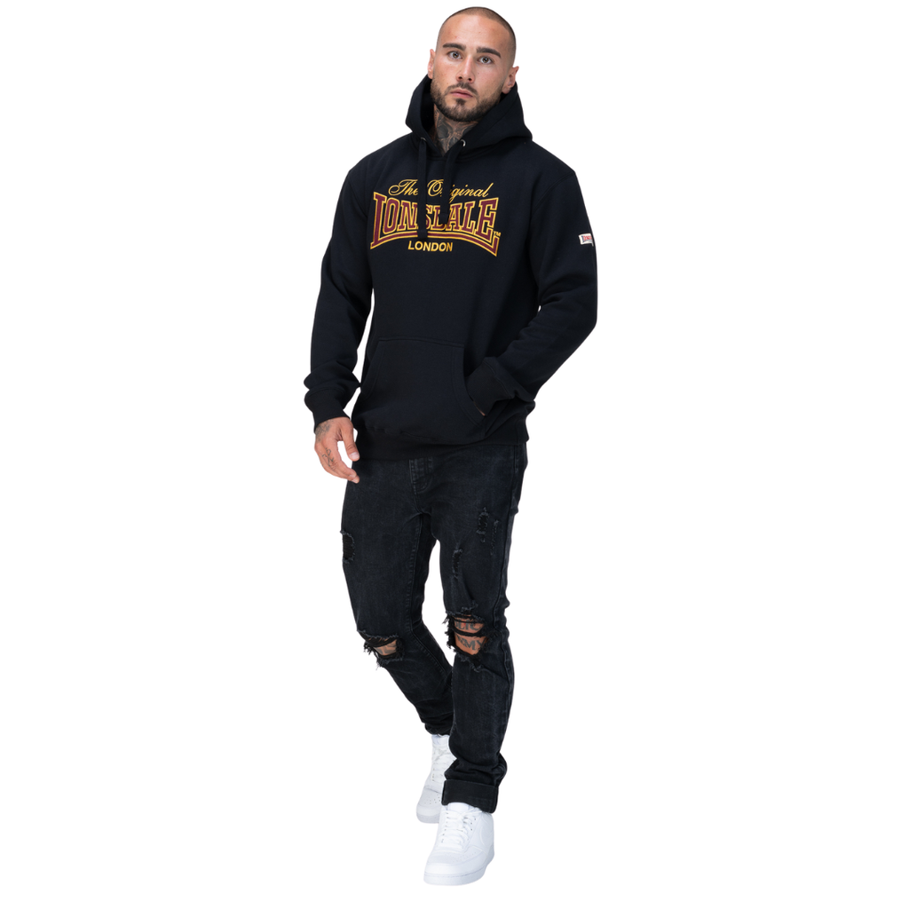 Lonsdale London Herren Hoodie Prestolee mit Logo-Applikation und Kängurutasche