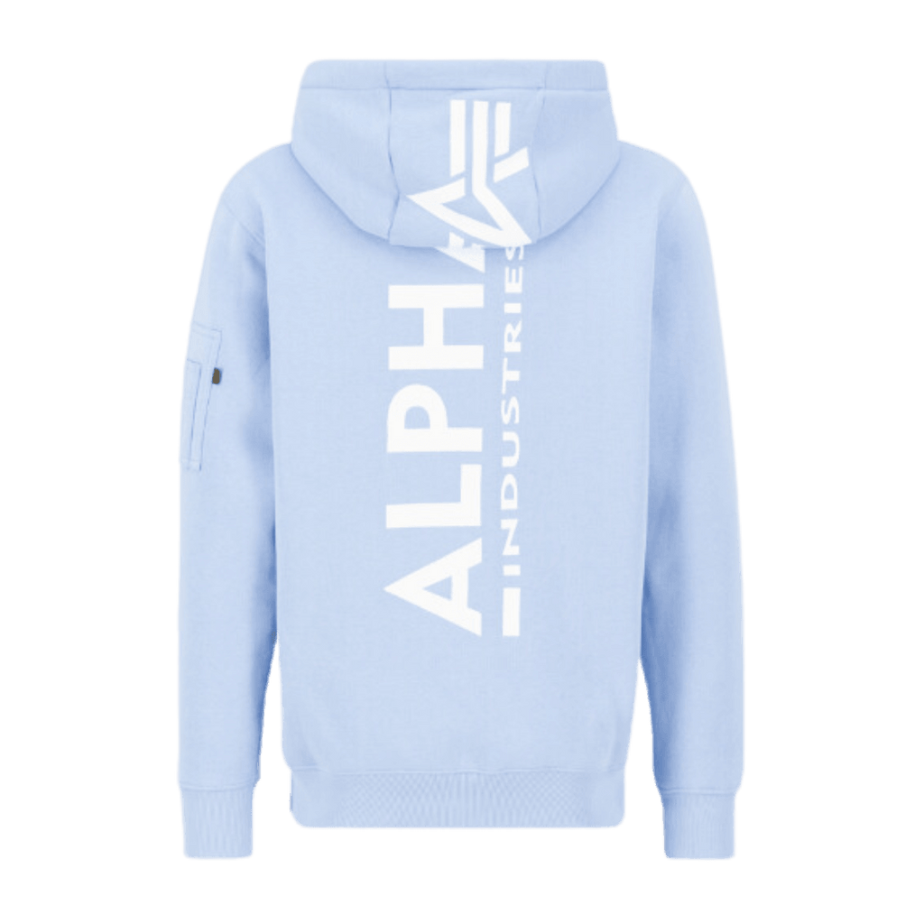 Alpha Industries Back Print Hoody light blue - JeanZone