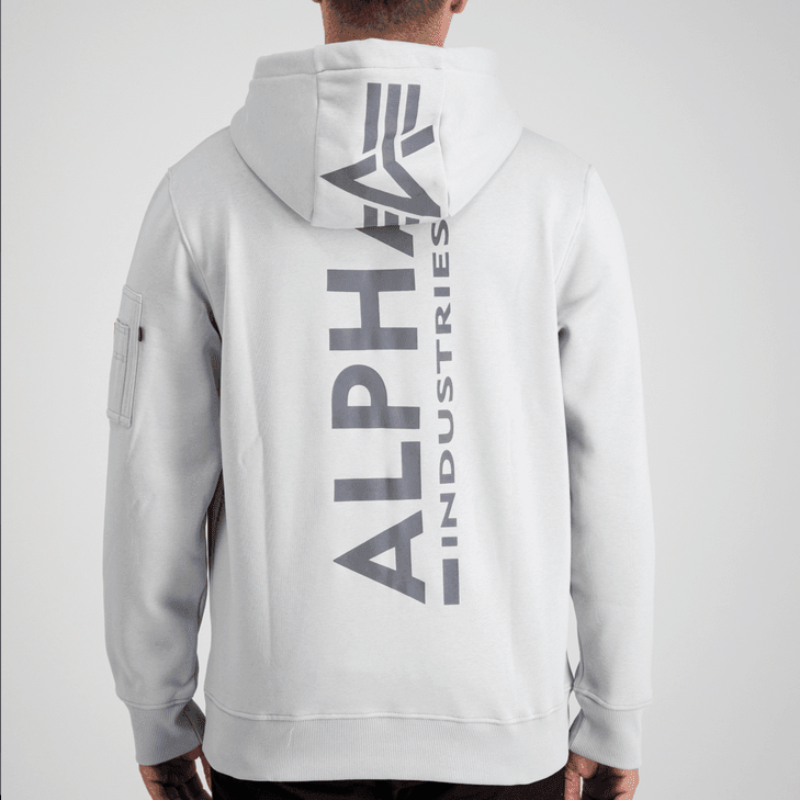 Alpha Industries Backprint Hoody in pastel grey - Jeans Boss