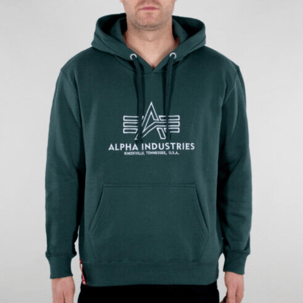 Alpha Industries Basic Hoody Embroidery in navy green 610 - Jeans Boss