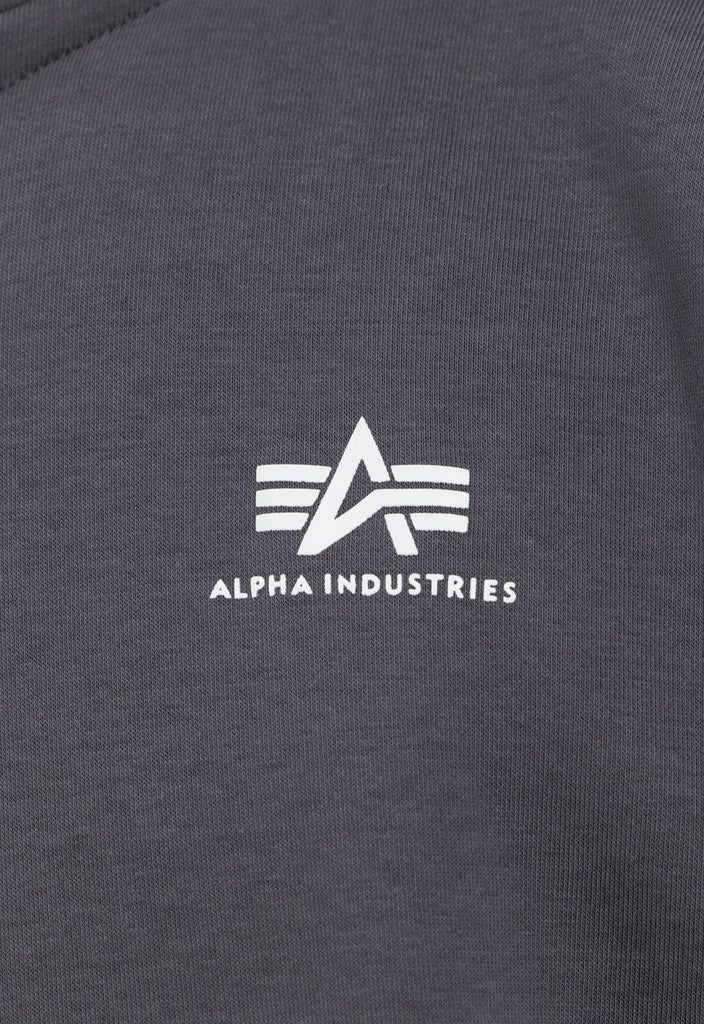 Alpha Industries Half Zip Sweater Small Logo in schwarz oder grau - JeanZone