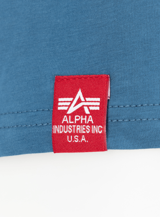 Alpha Industries Logo Rubber T in vintage marine - JeanZone