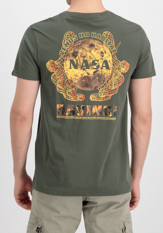 Alpha Industries T-Shirt Herren NASA Davinci T Print Shirt Premium - Jeans Boss