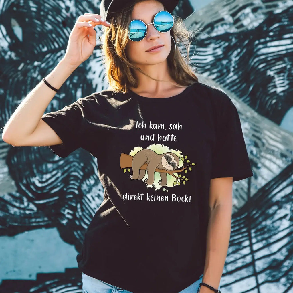 bedrucktes-t-shirt-fur-damen-ich-kam-sah-kein-bock-1 - JeanZone