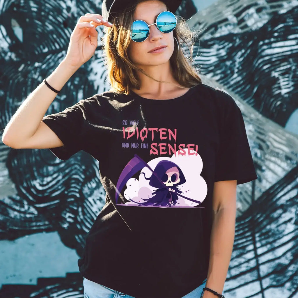 bedrucktes-t-shirt-fur-damen-so-viele-idioten-1 - JeanZone