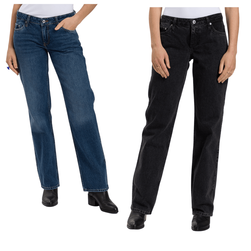 Cross Damen Jeans Hose Lily H460 Relaxed Fit Mid Waist Wide Leg 100% BW Baggy - JeanZone
