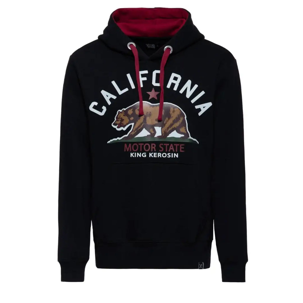 king-kerosin-herren-hoodie-california-state-in-black-and-bordeaux-1 - JeanZone