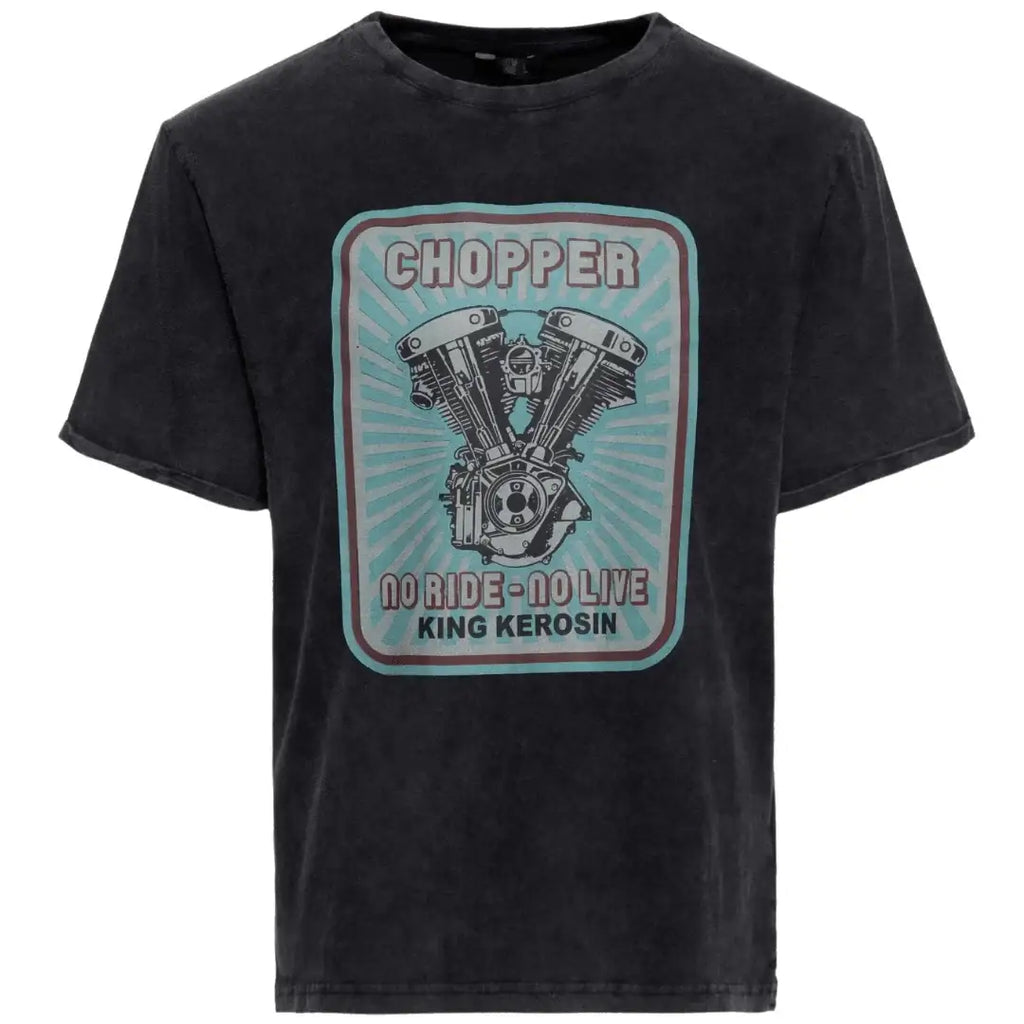 king-kerosin-herren-premium-t-shirt-chopper-in-black-oilwashed-regular-fit-41065-1 - JeanZone