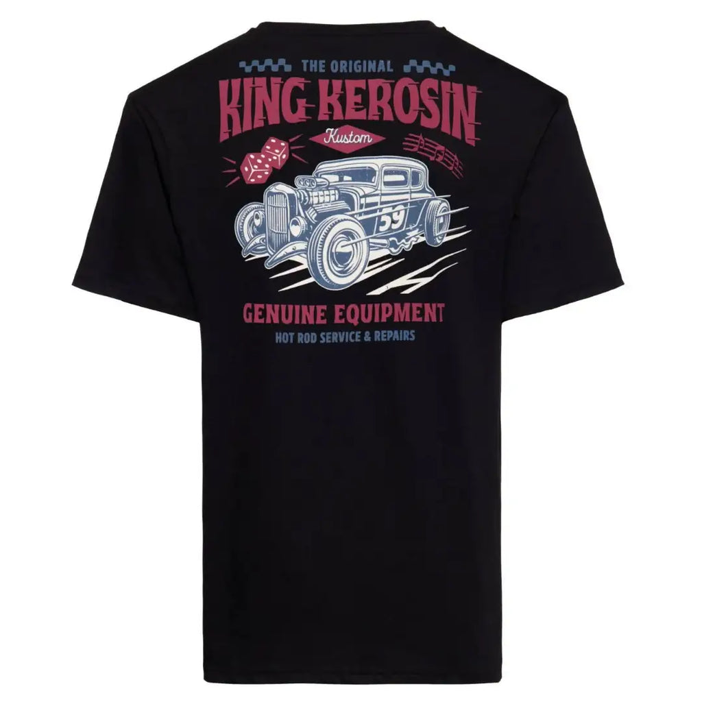 king-kerosin-herren-t-shirt-hot-rod-service-in-black-1 - JeanZone