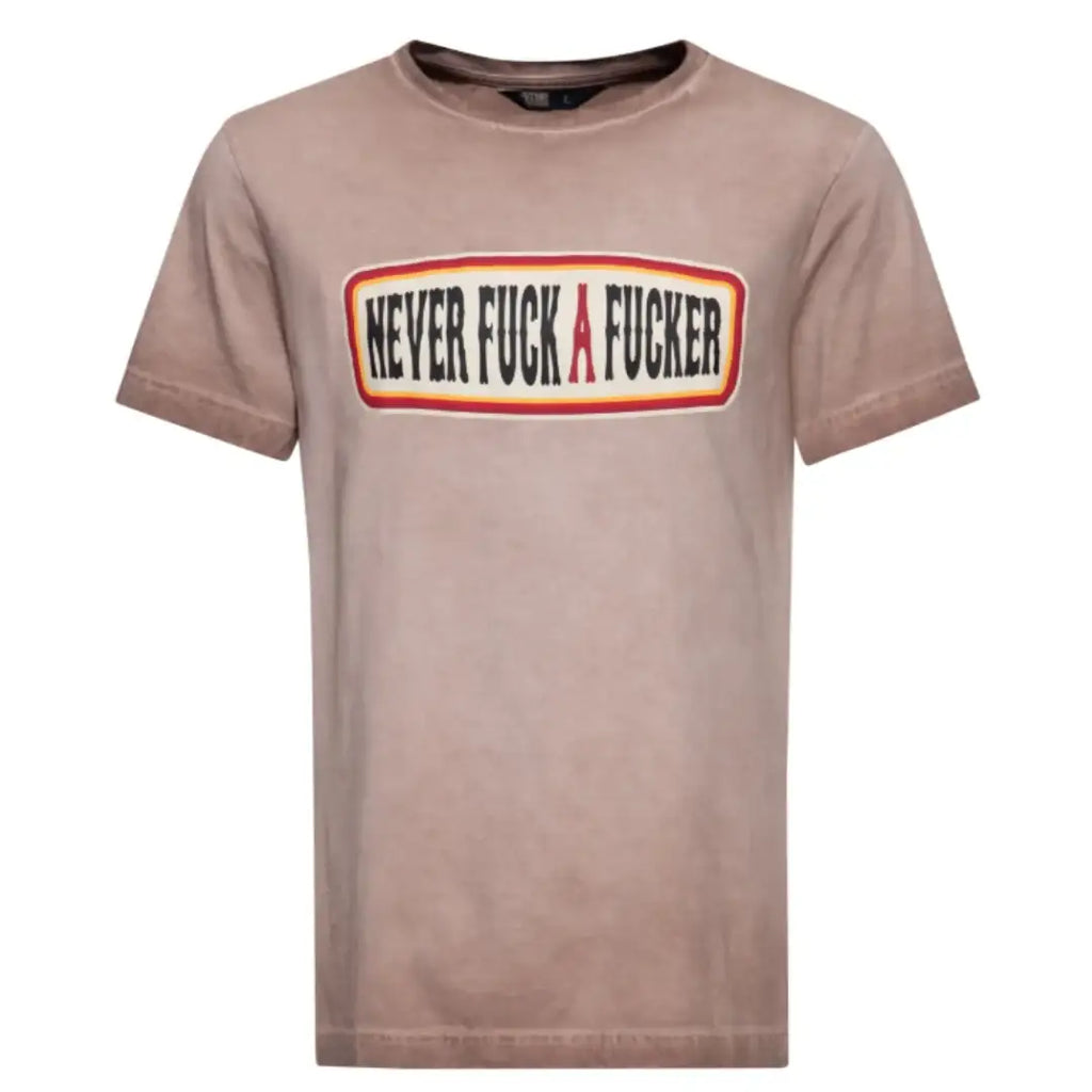 king-kerosin-herren-t-shirt-never-f-a-f-in-dirty-brown-1 - JeanZone
