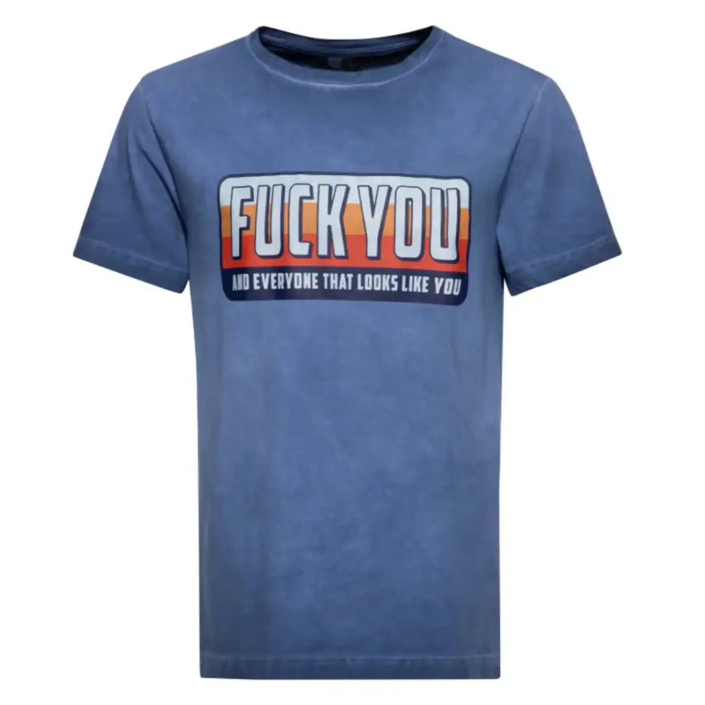 king-kerosin-herren-t-shirt-regular-f-you-in-blau-1 - JeanZone