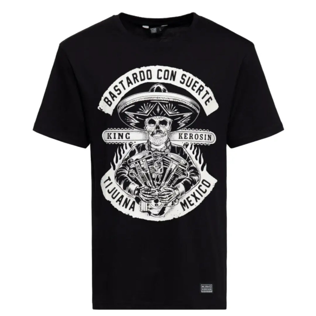 king-kerosin-herren-t-shirt-regular-tijuana-mexico-in-black-1 - JeanZone