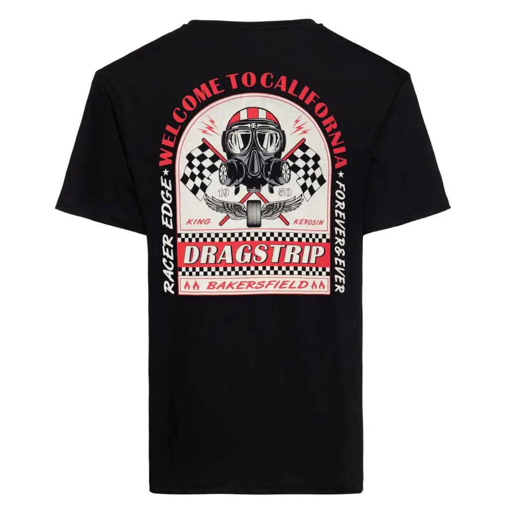 king-kerosin-herren-t-shirt-welcome-to-california-dragstrip-in-black-1 - JeanZone