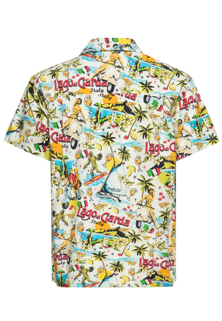 King Kerosin Herren Tropical Hawaiian Style Hemd kurzarm AOP Lake Garda KKU45058 - JeanZone