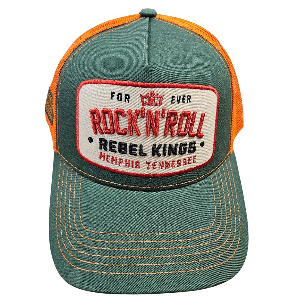 king-kerosin-herren-trucker-cap-rock-n-roll-in-green-terracotta-1 - JeanZone