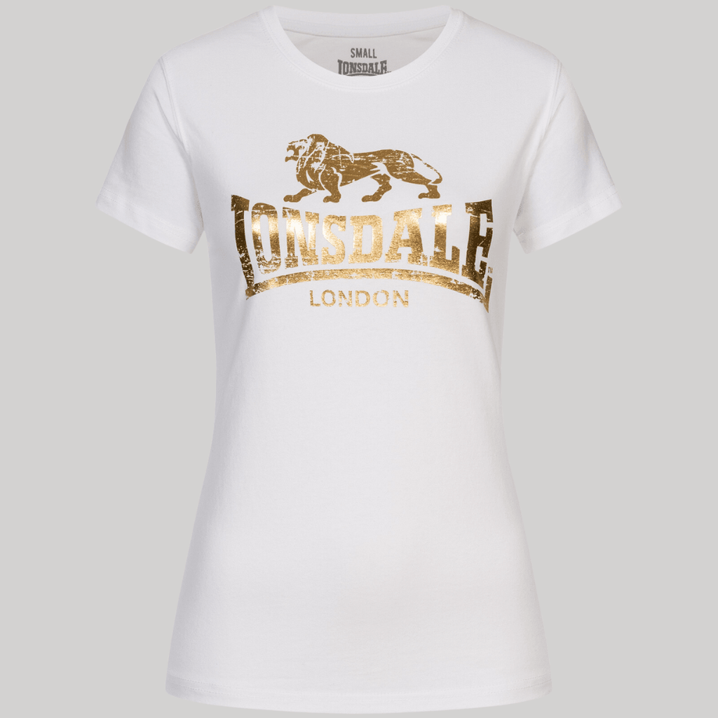 Lonsdale London Damen T-Shirt Bantry White/Gold - Jeans Boss
