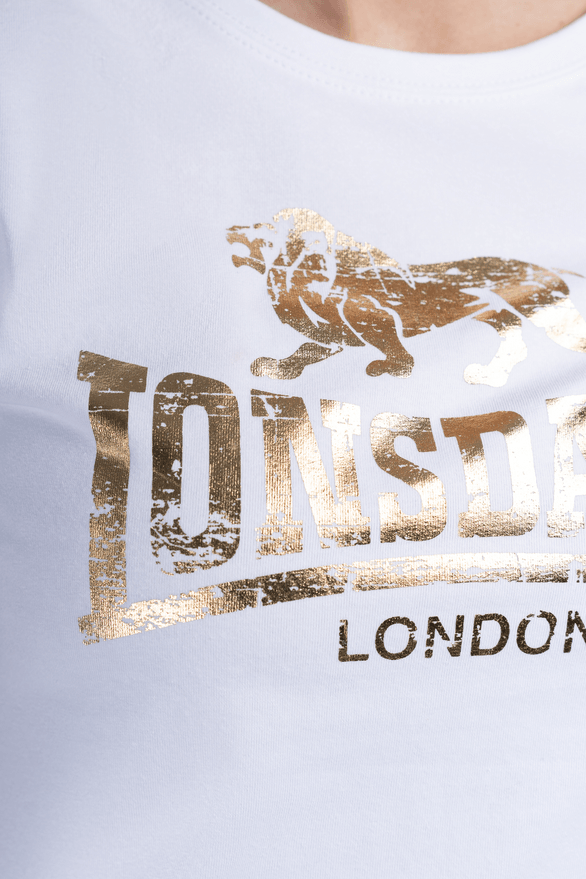 Lonsdale London Damen T-Shirt Bantry White/Gold - Jeans Boss