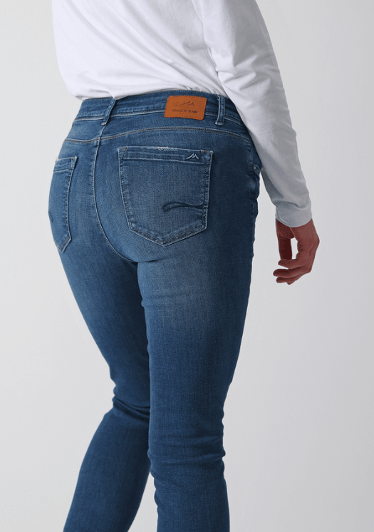 Miracle of Denim Damen Jeans Monika Slim in Silver Blue - JeanZone