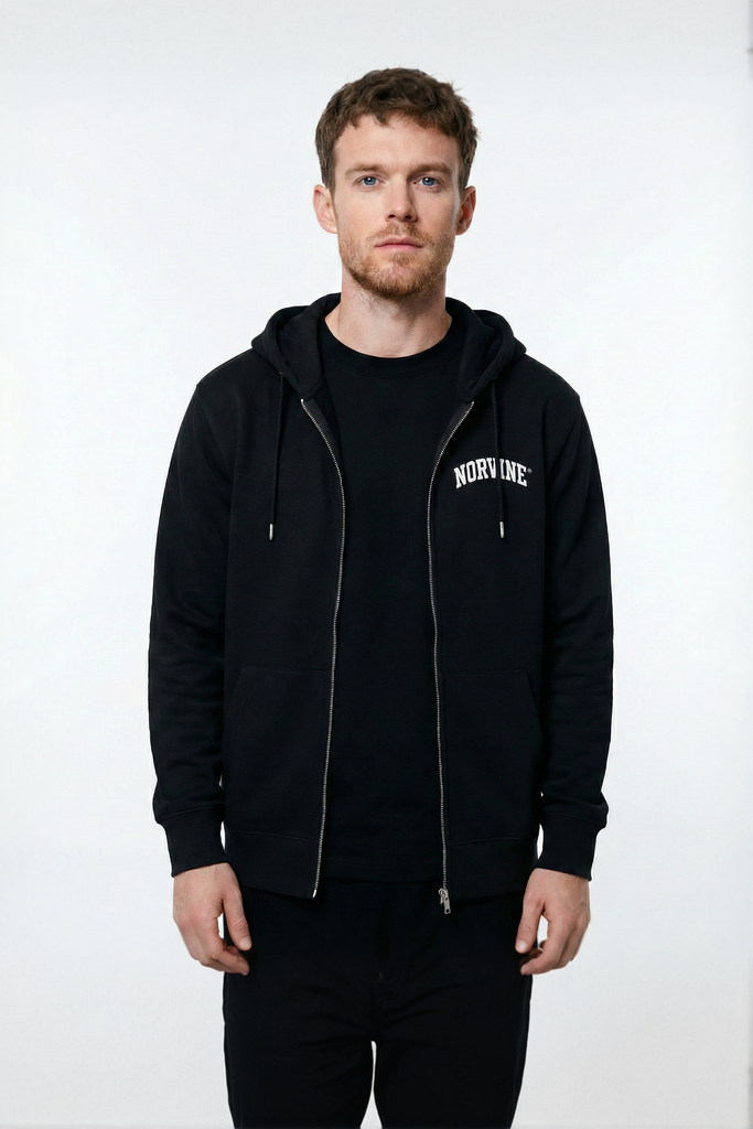 Norvine Signature Zip Hoodie – Premium Kapuzenjacke aus Bio-Baumwolle - JeanZone