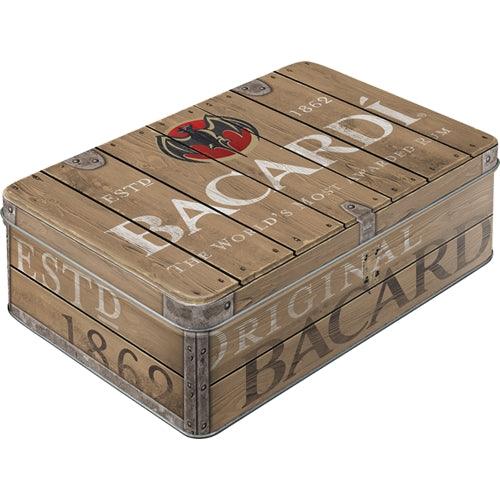 Nostalgic Art Blech Vorratsdose Flach Bacardi Wood Barrel Logo - JeanZone