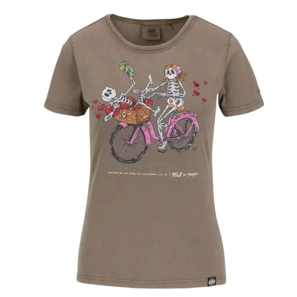 pitbull-damen-t-shirt-cruisin-and-boozin-gsm-washed-in-dark-brown-1 - JeanZone