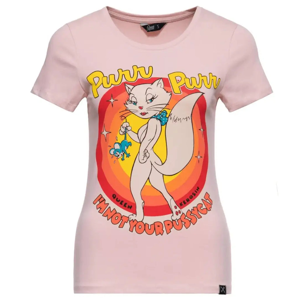 queen-kerosin-damen-cartoon-print-t-shirt-pur-pur-in-peachskin-1 - JeanZone
