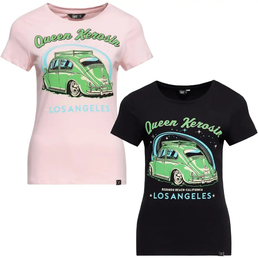 queen-kerosin-damen-print-t-shirt-los-angeles-in-schwarz-oder-pink-1 - JeanZone