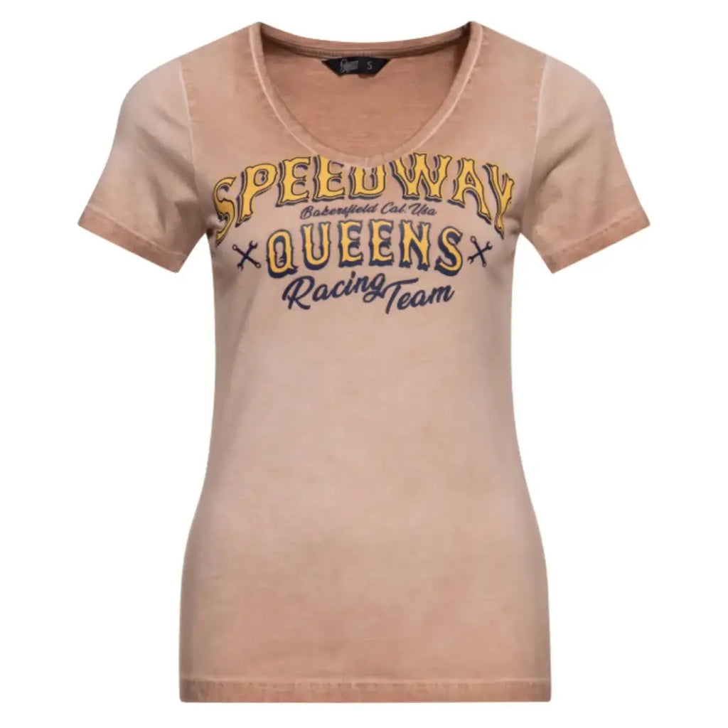 queen-kerosin-damen-slim-fit-t-shirt-speedway-queens-in-hellbraun-1 - JeanZone