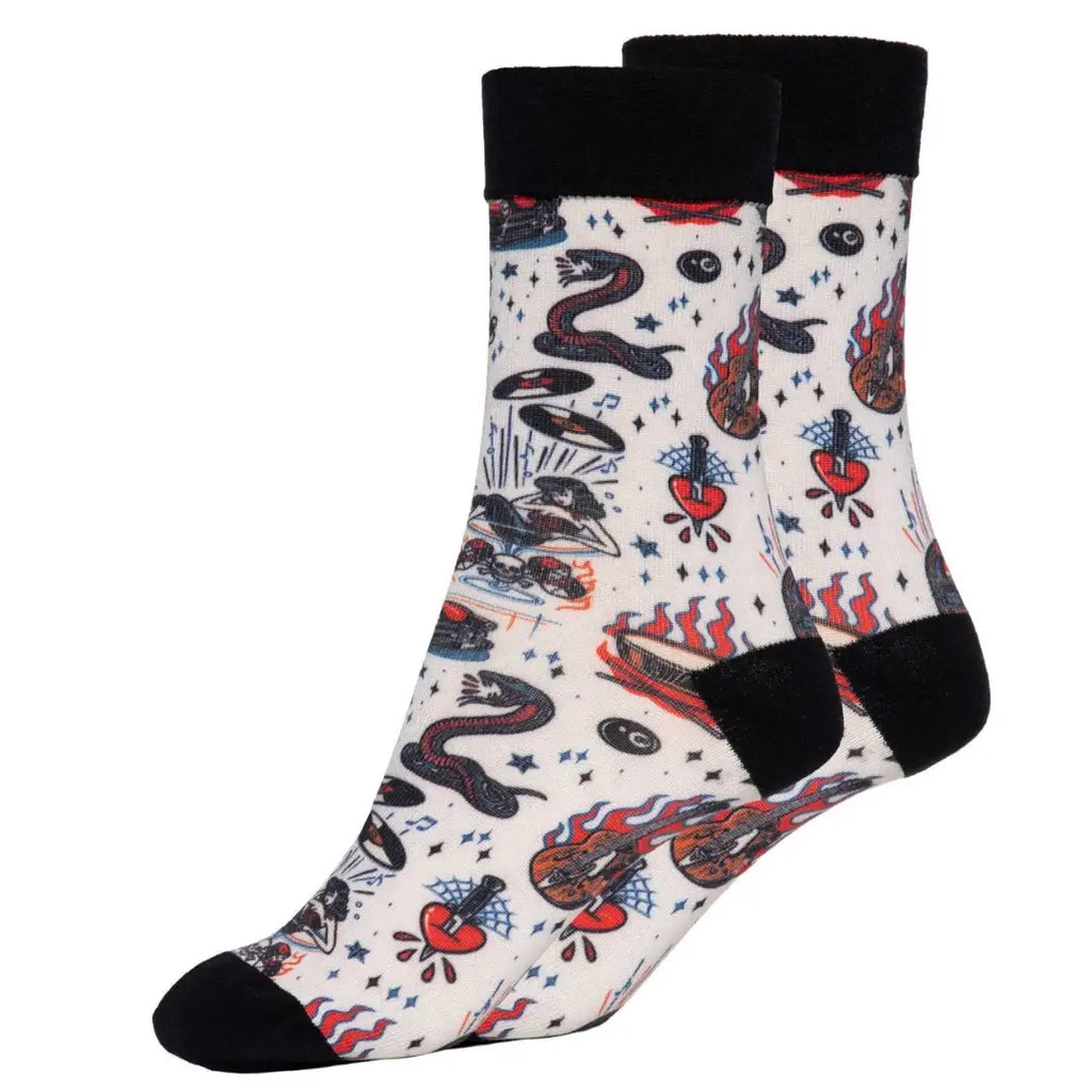 queen-kerosin-damen-socken-rockn-roll-in-offwhite-1 - JeanZone
