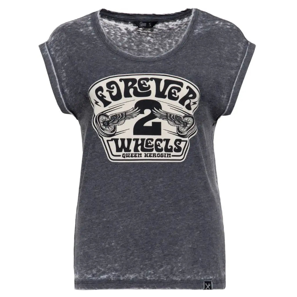 queen-kerosin-damen-t-shirt-enzymwash-forever-2-wheels-in-anthra-1 - JeanZone