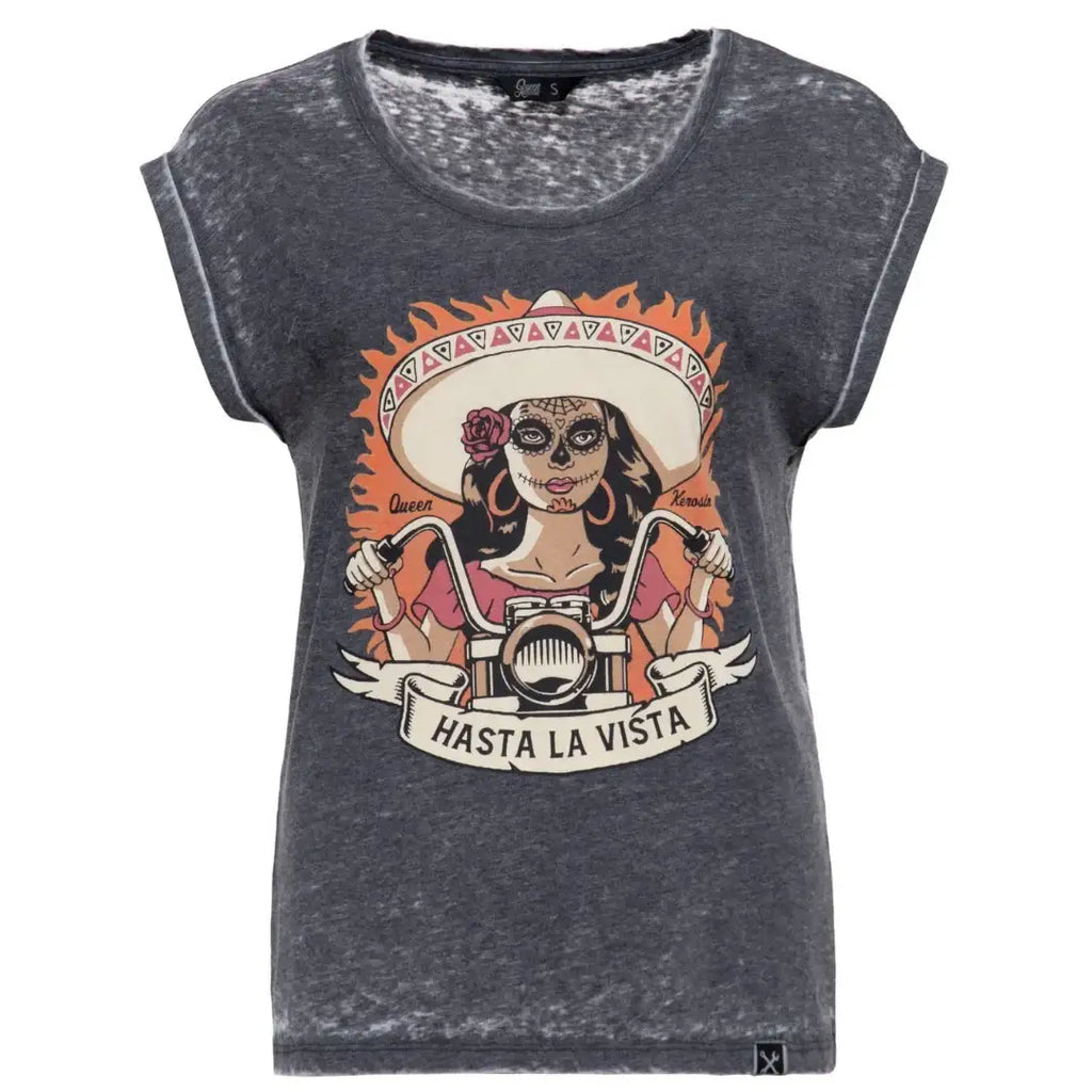 queen-kerosin-damen-t-shirt-enzymwash-hasta-la-vista-in-anthra-1 - JeanZone