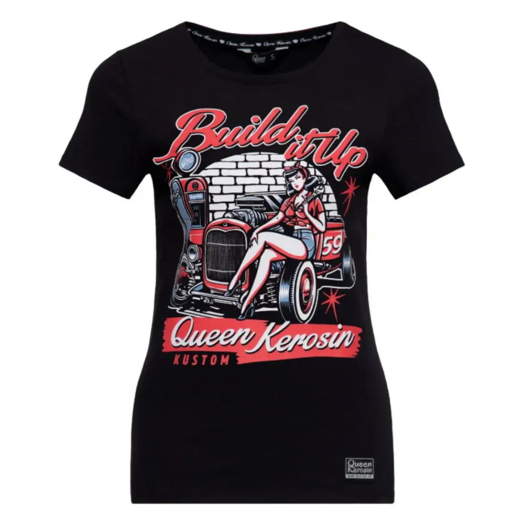 queen-kerosin-damen-t-shirt-slim-fit-build-it-up-in-black-1 - JeanZone