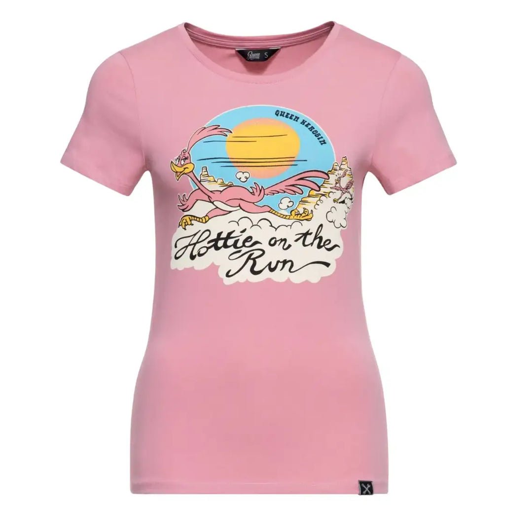 queen-kerosin-damen-t-shirt-slim-fit-hottie-on-the-run-in-rose-1 - JeanZone