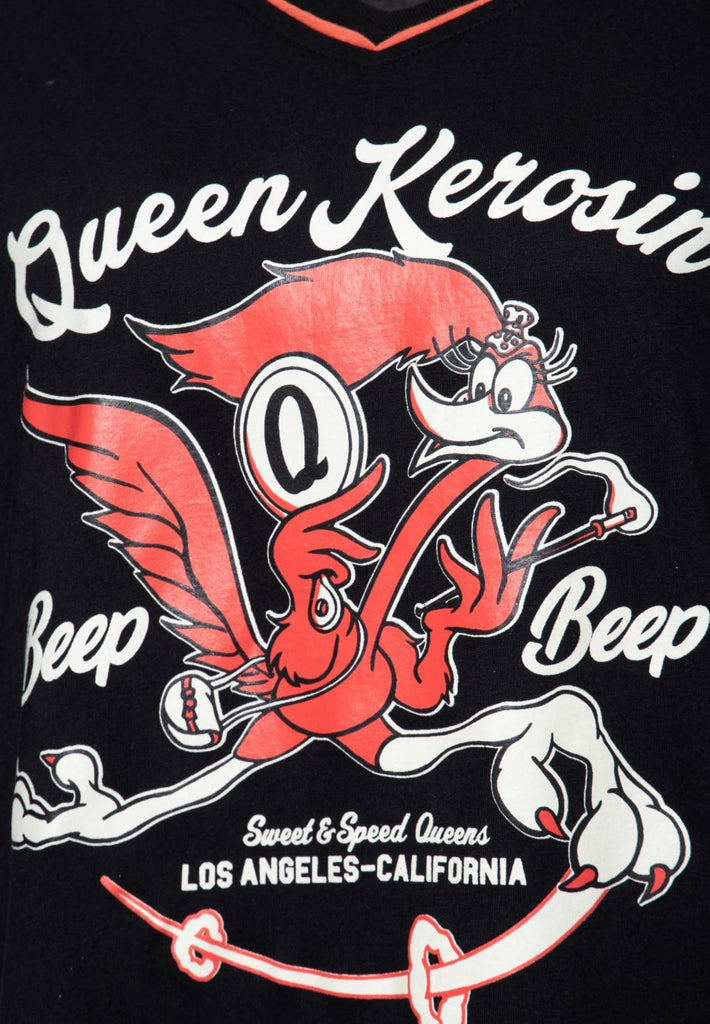 Queen Kerosin QKU41001 Damen College T-Shirt Beep Beep - JeanZone