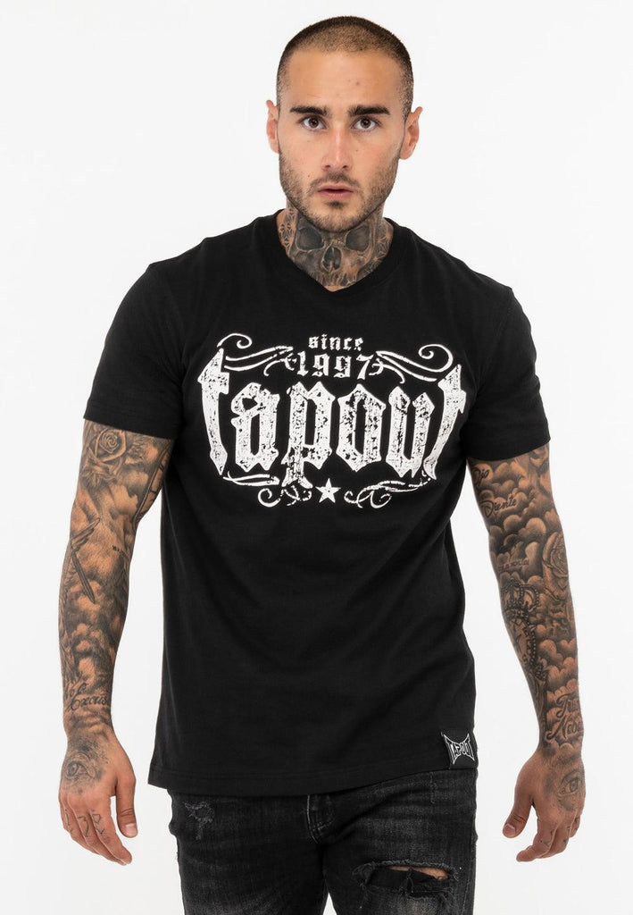 Tapout Herren T-Shirt Crashed Regular Fit in Black 940019 - JeanZone