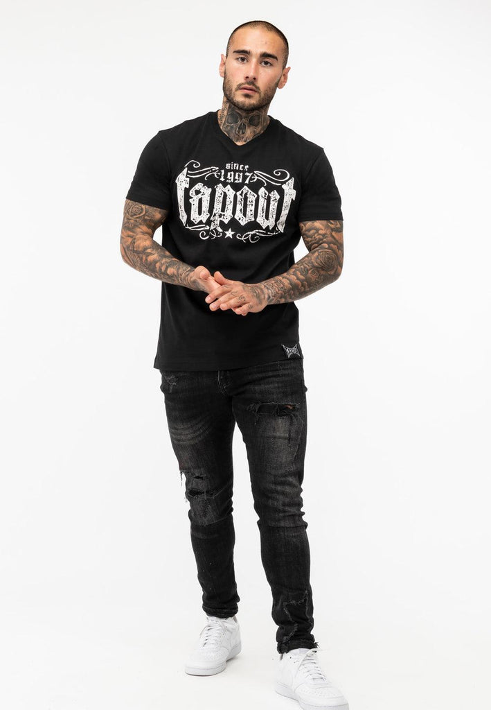 Tapout Herren T-Shirt Crashed Regular Fit in Black 940019 - JeanZone