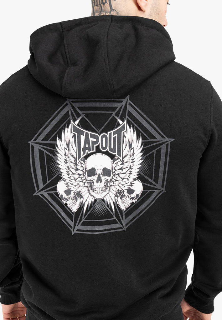 Tapout Herren Zip Hoodie Octagon in Black / White / Grey 940036 - JeanZone