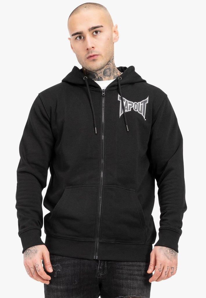 Tapout Herren Zip Hoodie Octagon in Black / White / Grey 940036 - JeanZone