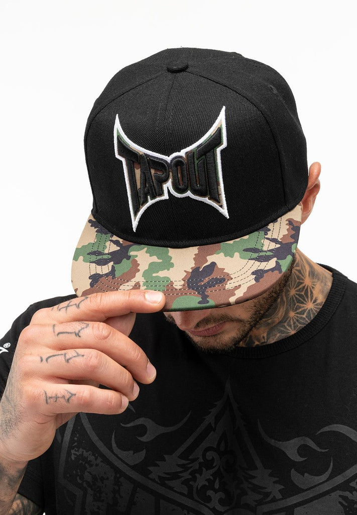 Tapout Snapback Kappe Mütze Cherokee in black camo woodland - JeanZone