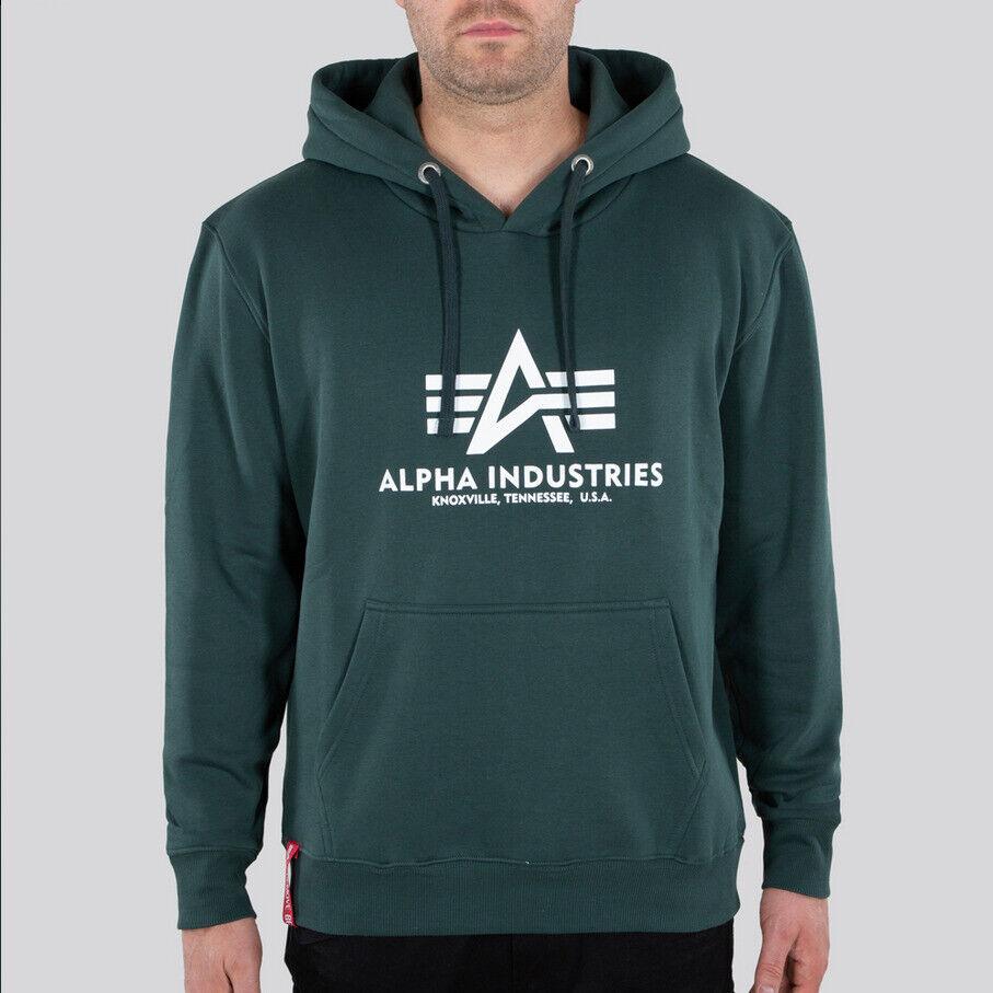 Alpha Industries Herren Basic Hoody in  Navy Green - Jeans Boss