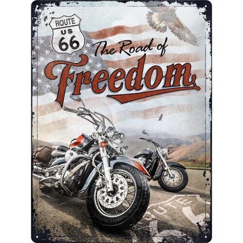 Nostalgic Art Blechschild 30x40cm Route 66 Freedom - Jeans Boss
