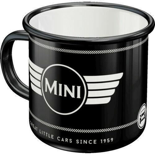 Nostalgic-Art Emaille Becher Kaffee Mug Kaffeetasse VW Bulli BMW VIP Triumph usw - Jeans Boss