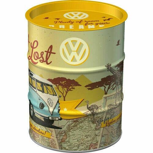 Nostalgic-Art Spardose Mini Ölfass VW Bulli - Let`s get Lost - Jeans Boss